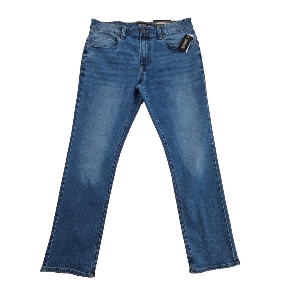 Buffalo David Bitton Evan Jeans Men's 36x32 Medium Wash Straight Stretch NWT‎